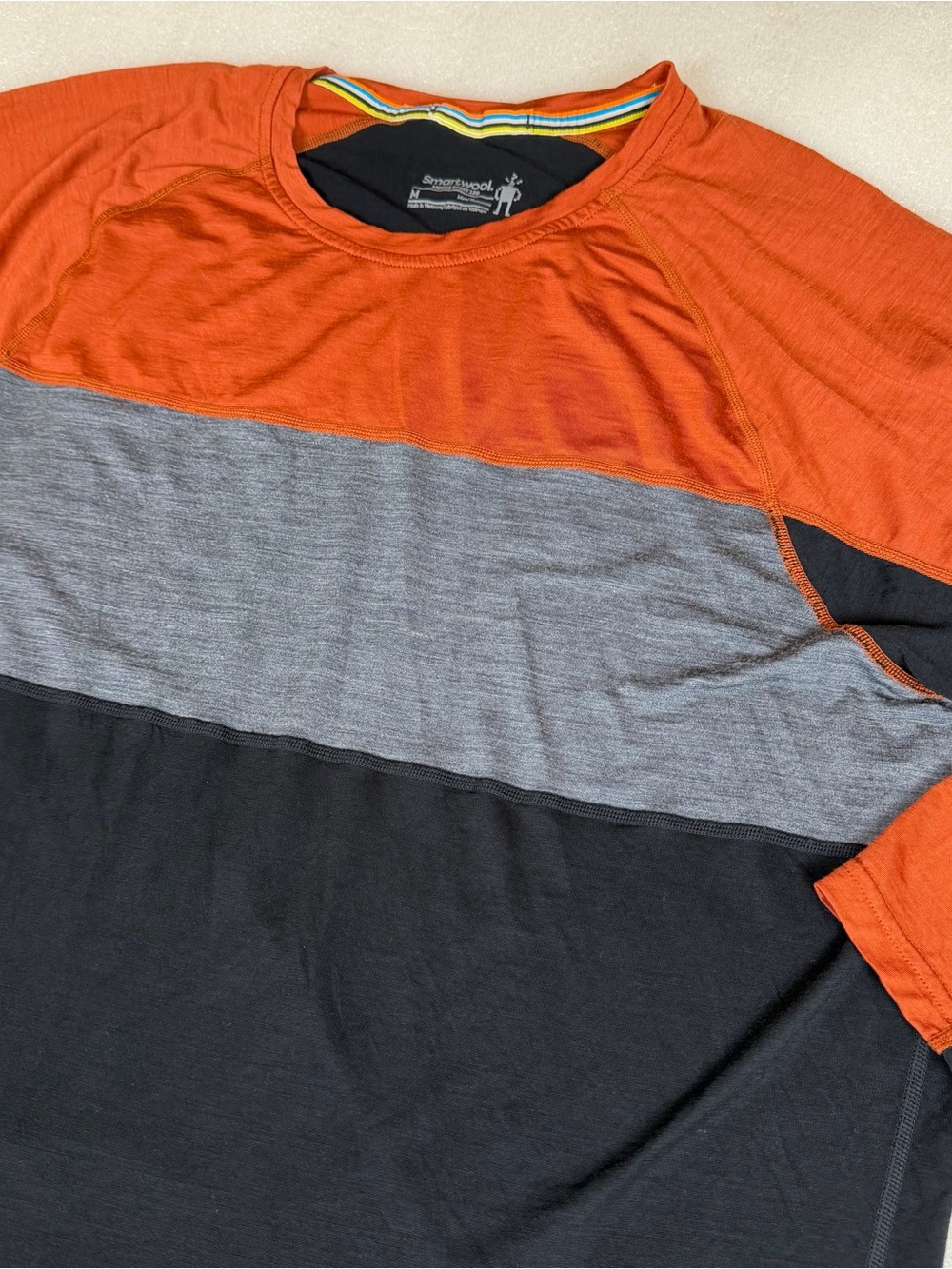 Smartwool Merino Sport 120 Mountain Bike Jersey Colorblock Men’s Medium Note